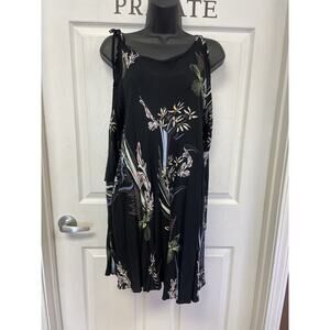 Free People Womens Multicolor Floral Cold Shoulder Mini Dress Size S (=)
